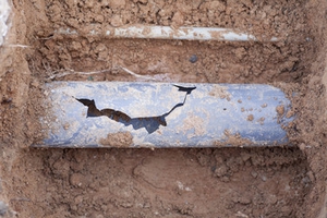 Cracked Sewer Lateral Pipe